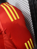 24-25 Spain Home Long Sleeve Player Version Soccer Jersey (长袖球员)