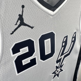 20-21 SA Spurs GINOBILI #20 Grey Top Quality Hot Pressing NBA Jersey (Trapeze Edition) 飞人版