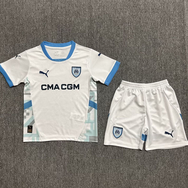 24-25 Marseille Home Kids Soccer Jersey