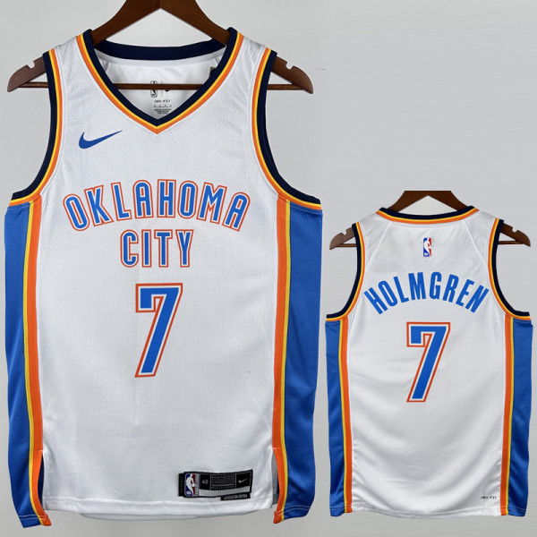 22-23 OKC Thunder HOLMGREN #7 White City Edition Top Quality Hot Pressing NBA Jersey