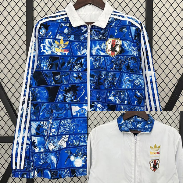 2024 Japan Anime Edition Blue & White Double Sided Windbreaker (七龙珠-双面风衣)