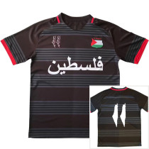 24-25 Palestina FC Black Fans Soccer Jersey 红袖边