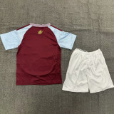 24-25 Aston Villa Home Kids Soccer Jersey