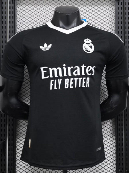 24-25 RMA Black Goalkeeper Player Version Soccer Jersey