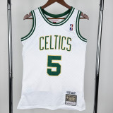 2008 CELTICS GARNETT #5 White Retro Top Quality Hot Pressing NBA Jersey