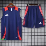 2024 AD Royal blue Tank top and shorts suit