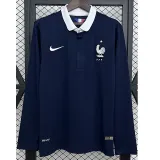 2014 France Home Long Sleeve Retro Soccer Jersey (长袖)