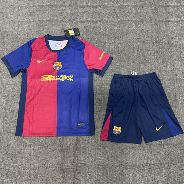 24-25 BAR Home Kids Soccer Jersey (Cactus Jack)广告