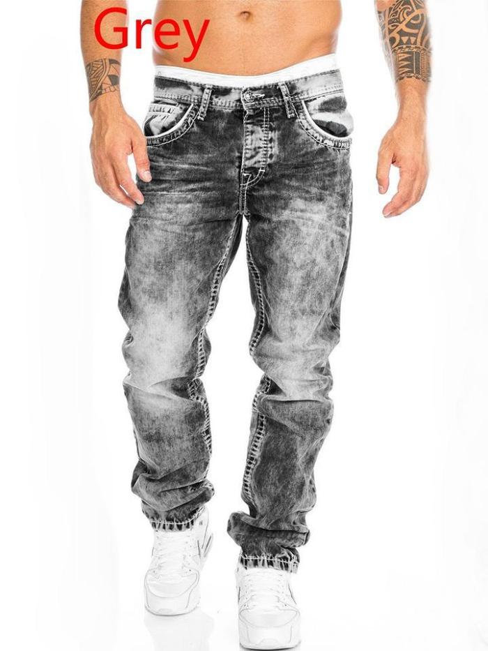 2021 Men's Cool Hip-Hop Straight Jeans