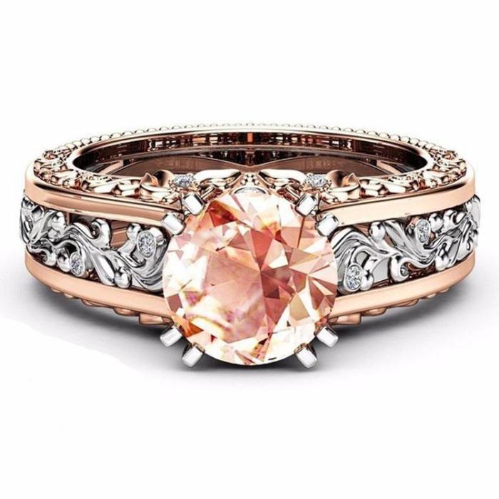 Beautiful 14K Rose Gold Topaz Stone Rings For Her