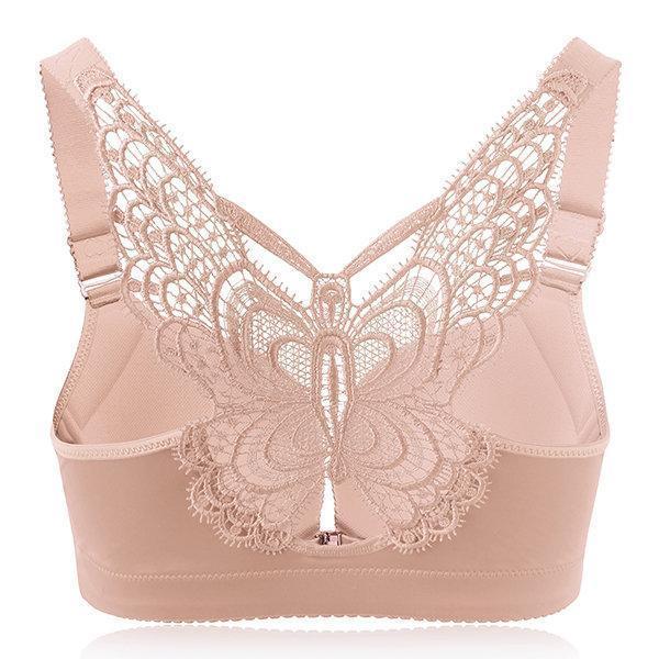 Beautiful Butterfly Back Wireless Front Closure Push Up Bras