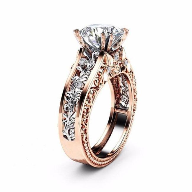 Beautiful 14K Rose Gold Topaz Stone Rings For Her