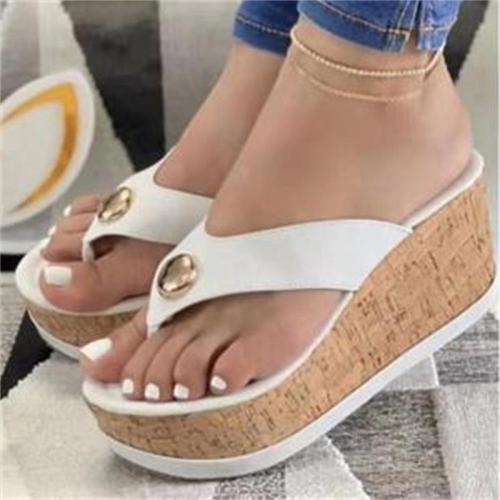 Casual Slip-On Style Platform Wedge Sole Sandals Slippers