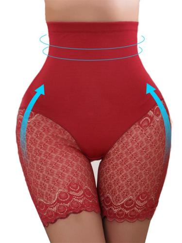 Breathable High Waist Embroidered Lace Body Shaper