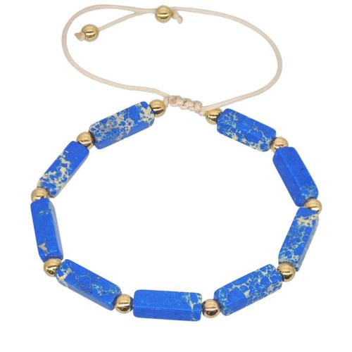 Retro Rectangle Beads Solid Color Adjustable Bracelet