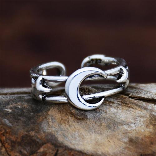 Open Design Double Band Moon-Star Embellishment Adjustable Ring