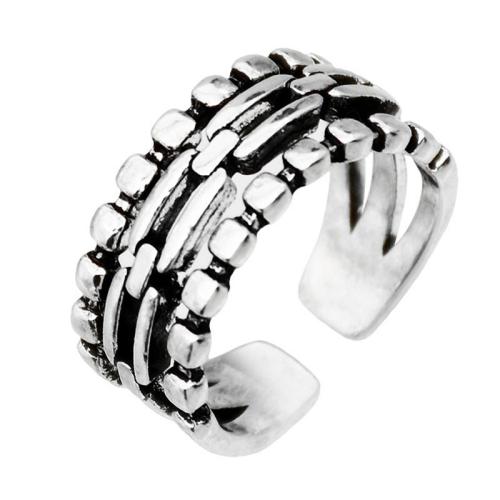 Slip-On Style Distinctive 3-Row Chain Detailing Adjustable Ring