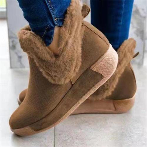 Women's Winter Casual Slip-On Thermal Plush Snow Boots