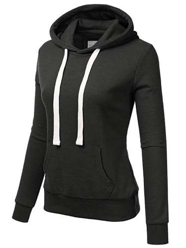 Trendy Simple Loose Solid Color Pullover Hoodie With Pockets