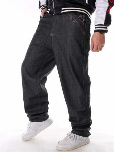 Casual Trendy Patchwork Design Solid Color Pants For Men