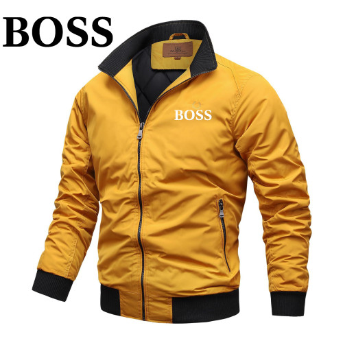 𝗕𝗢𝗦𝗦®Solid color stand collar jacket