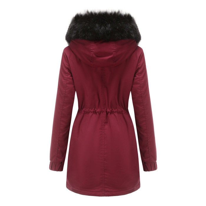 𝗧𝗵𝗲 𝗡𝗼𝗿𝘁𝗵 𝗙𝗮𝗰𝗲®Hooded Warm Coat With Fur Collar Loose Cotton