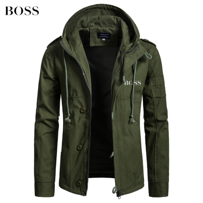𝗕𝗢𝗦𝗦®Solid Color Hooded Wind and Cold Cotton Jacket