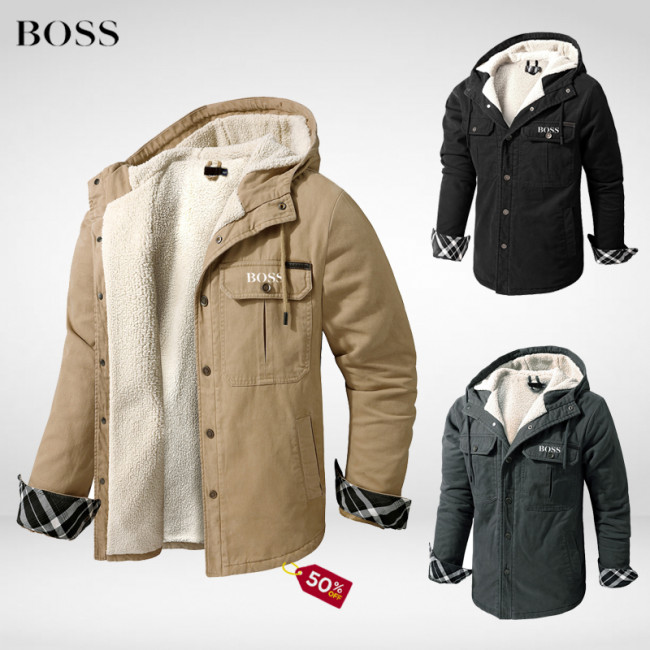 𝗕𝗢𝗦𝗦®Hooded Solid Cashmere Jacket
