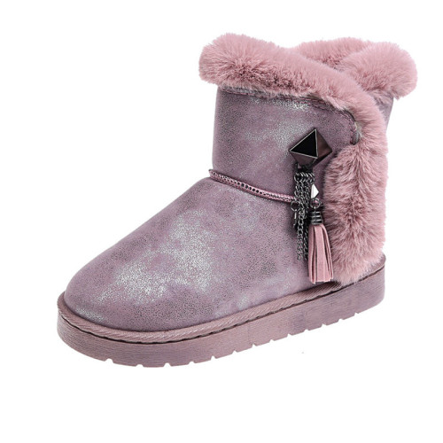 𝗨𝗚𝗚®New Autumn and winter fashion rhinestone buckle snow boots
