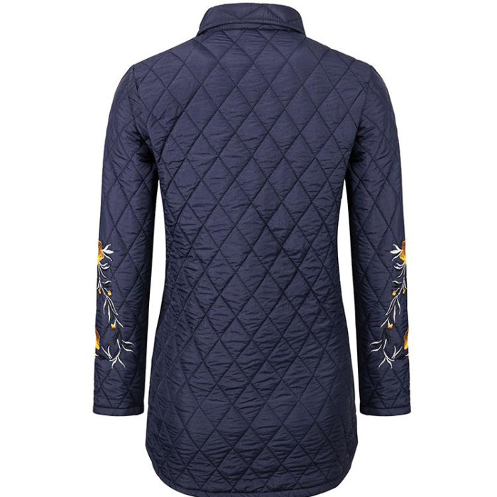 𝗧𝗵𝗲 𝗡𝗼𝗿𝘁𝗵 𝗙𝗮𝗰𝗲®Mid-length check quilted embroidered cotton jacket