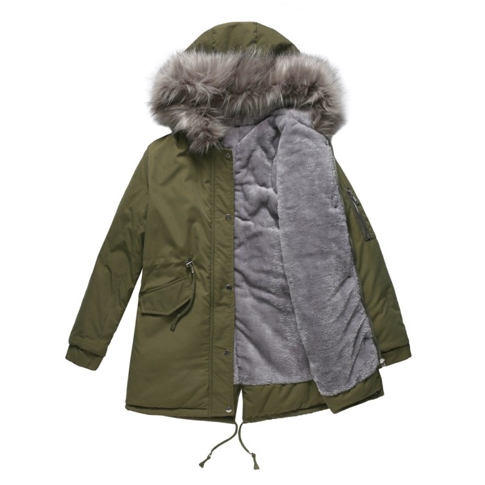 𝗧𝗵𝗲 𝗡𝗼𝗿𝘁𝗵 𝗙𝗮𝗰𝗲®Winter parka mid-length hooded cotton jacket