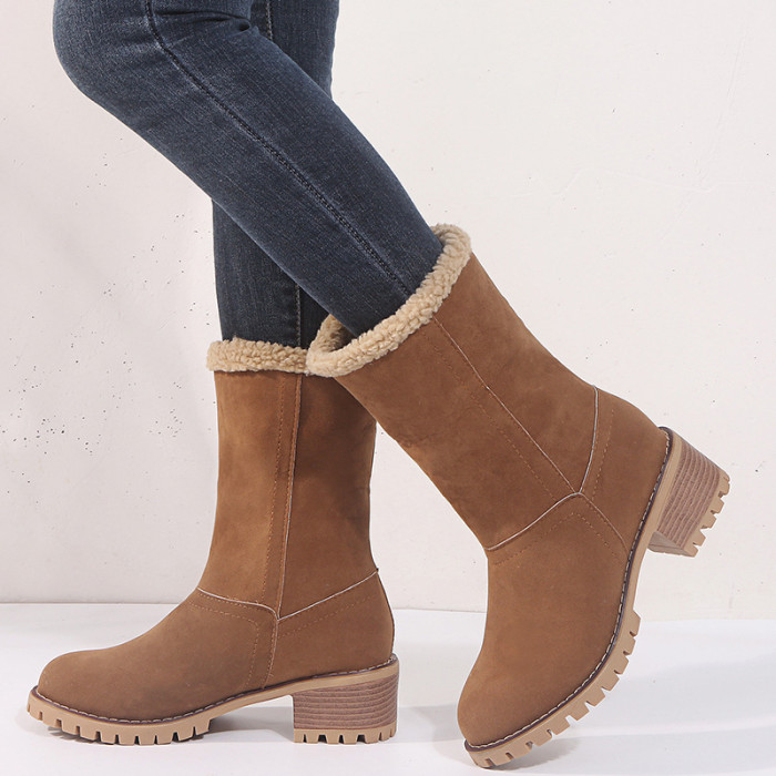 Women's snow boots plush warm cotton shoes