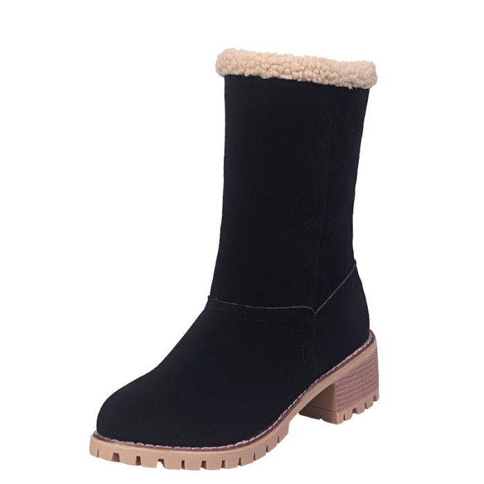 Women's snow boots plush warm cotton shoes