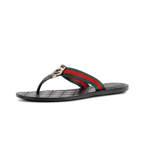 (Women) GG thong Web sandal-Black print
