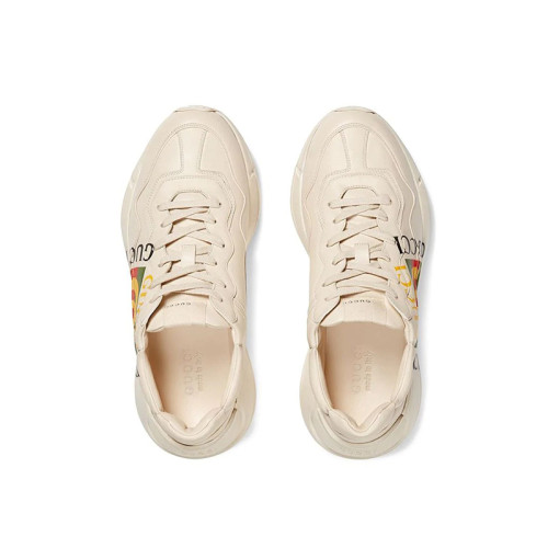 (Women) Gucci ivory Rhyton Gucci logo leather sneaker