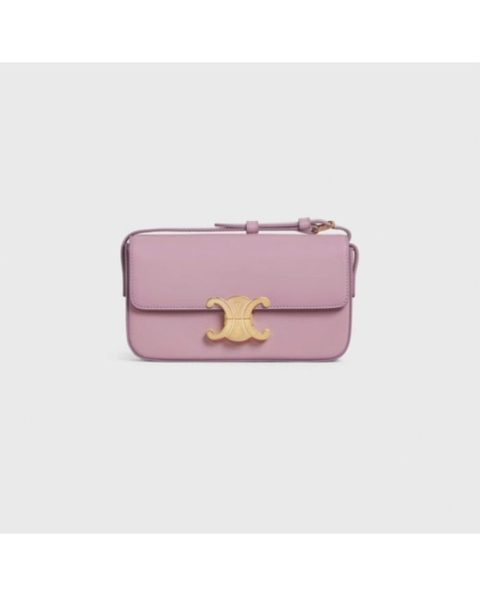 CELINE TRIOMPHE SHOULDER BAG IN SHINY CALFSKIN ROSE QUARTZ