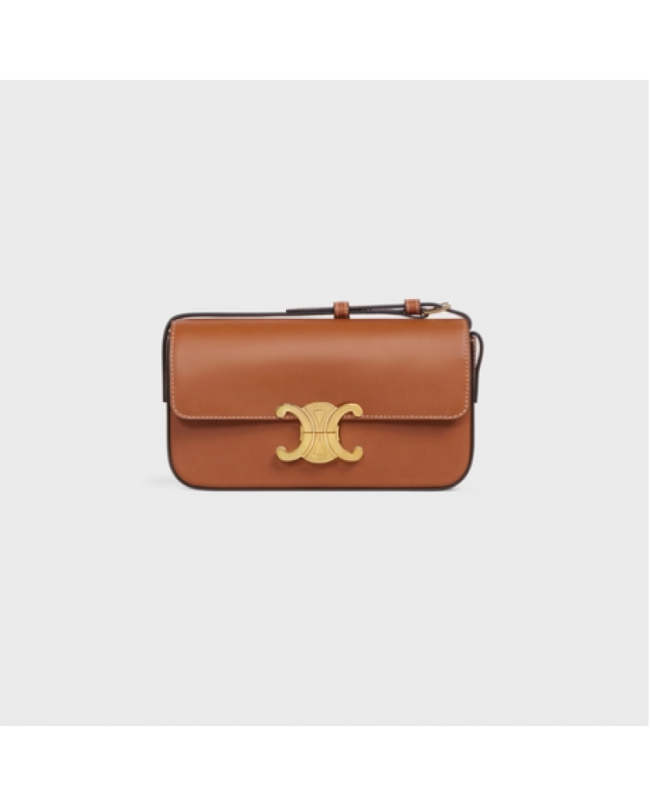 CELINE TRIOMPHE SHOULDER BAG IN NATURAL CALFSKIN TAN