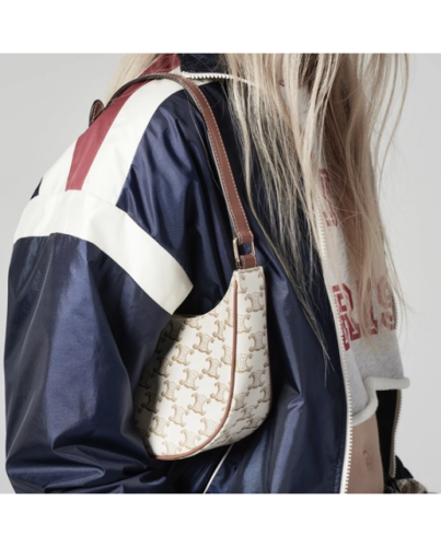 CELINE AVA BAG IN TRIOMPHE CANVAS WHITE