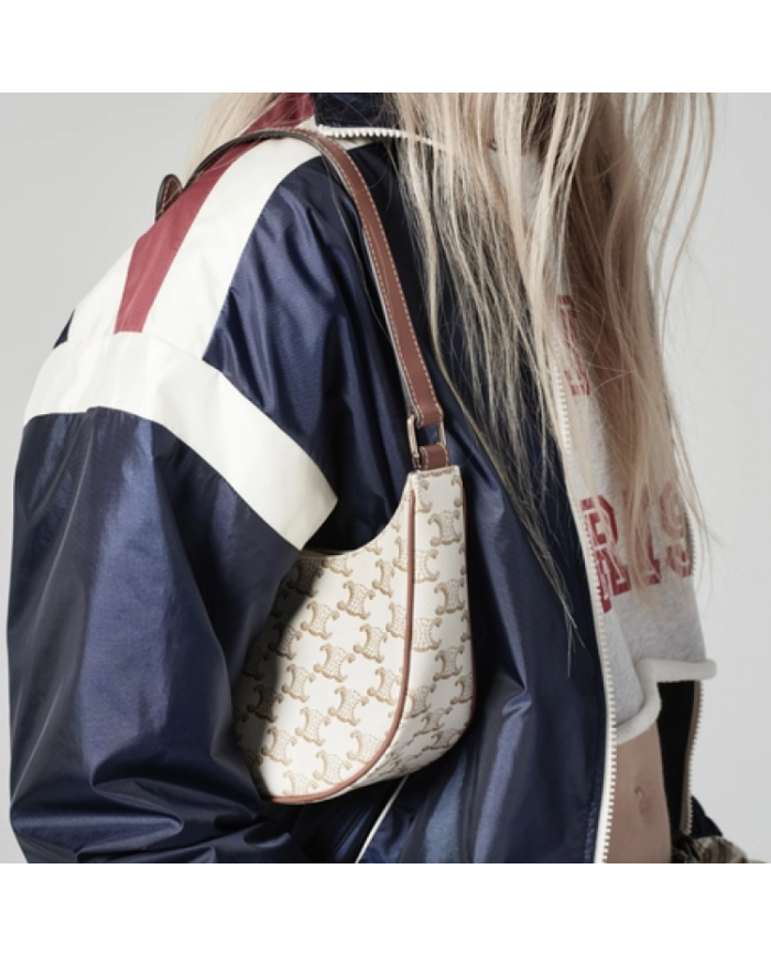 CELINE AVA BAG IN TRIOMPHE CANVAS WHITE