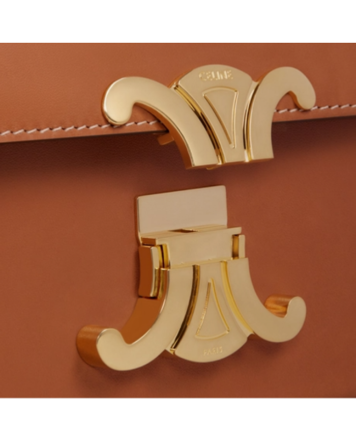 CELINE TRIOMPHE SHOULDER BAG IN NATURAL CALFSKIN TAN