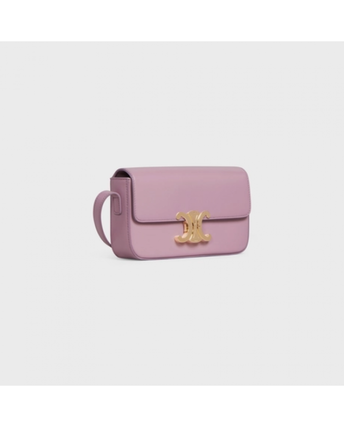 CELINE TRIOMPHE SHOULDER BAG IN SHINY CALFSKIN ROSE QUARTZ