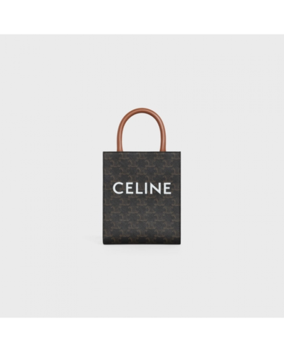 CELINE MINI VERTICAL CABAS IN TRIOMPHE CANVAS TAN