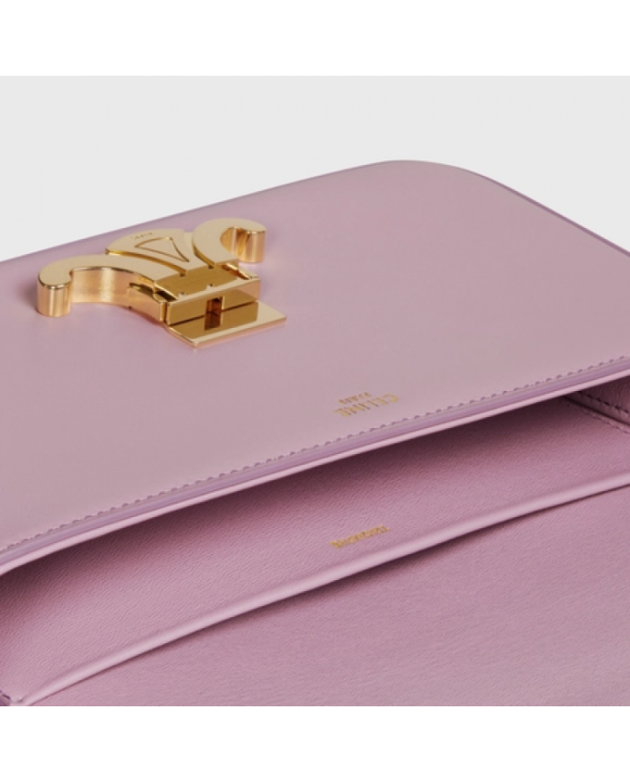 CELINE TRIOMPHE SHOULDER BAG IN SHINY CALFSKIN ROSE QUARTZ