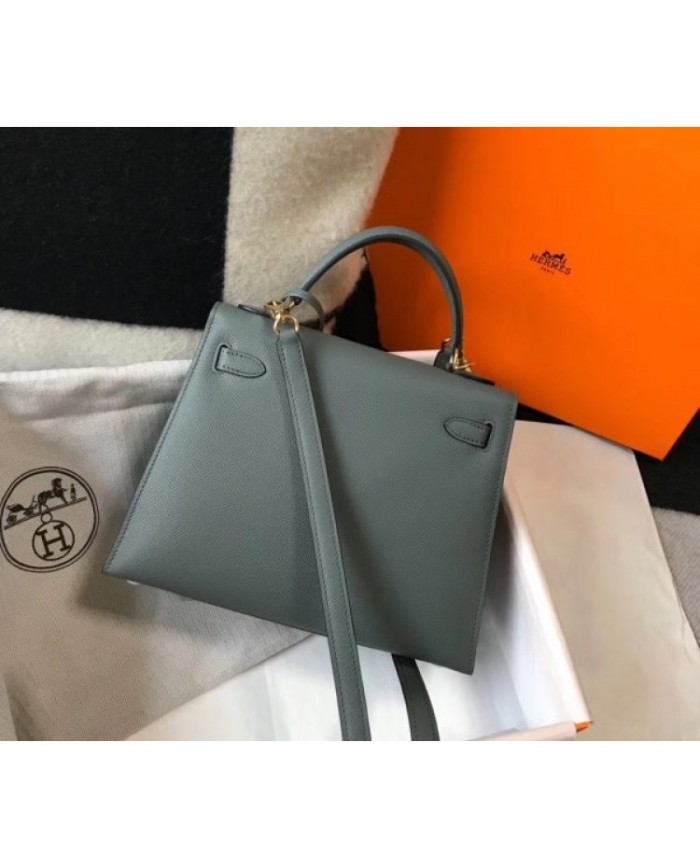 Hermes Kelly 25cm Sellier Bag In Vert Amande Epsom Leather