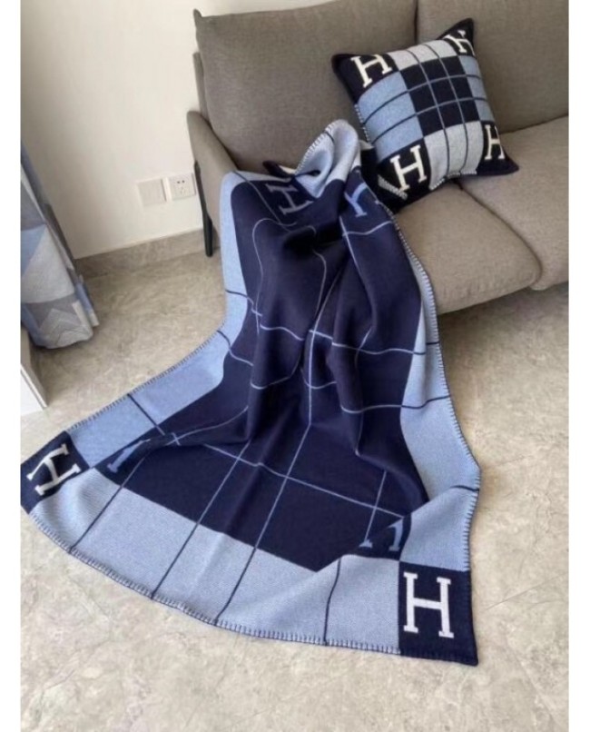 Hermes Blue Avalon III Throw Blanket