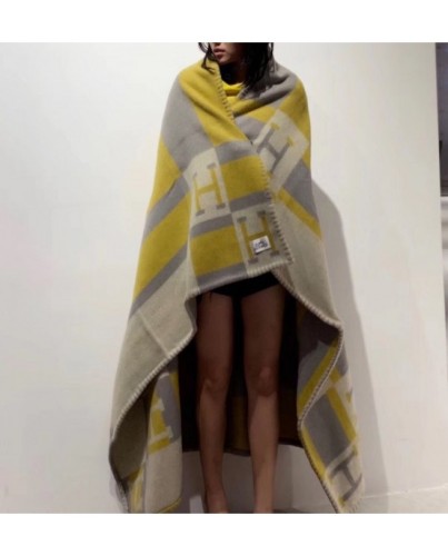 Hermes Jaune Avalon Bayadere Throw Blanket