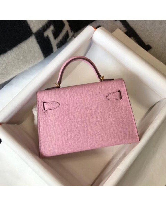 Hermes Kelly Mini II Bag In Mauve Sylvestre Epsom Leather