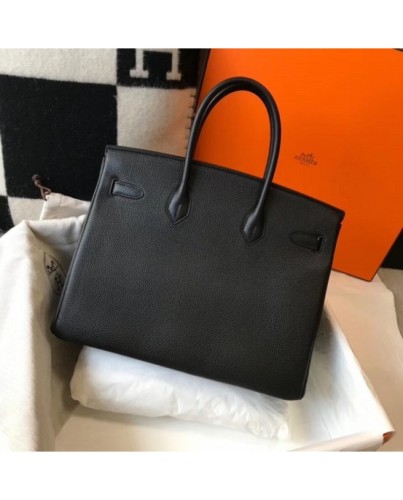 Hermes Birkin 30cm Bag In Black Clemence Leather