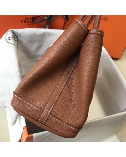 Hermes Garden Party 36 Bag In Gold Clemence Calfskin