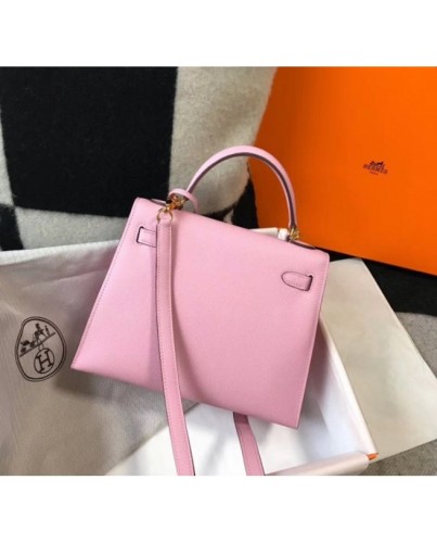 Hermes Kelly 25cm Sellier Bag In Mauve Sylvestre Epsom Leather